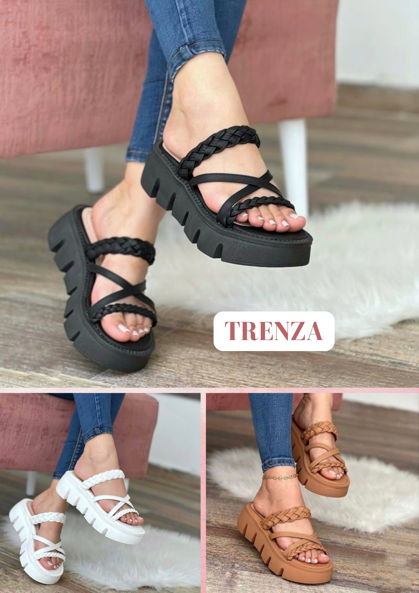 PROMO PACK DE 2 SANDALIAS TRENZA